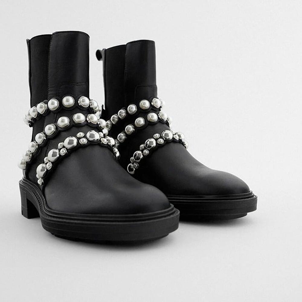 ZARA Leather Ankle Boots NWT - Picture 12 of 12